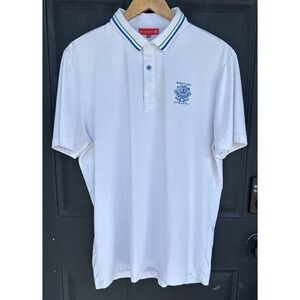 Redvanly Polo Shirt Men's Large White Golf Preppy Whistling Straits‎ FLAWS